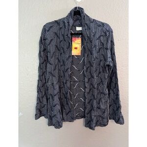 NWT Komil Navy Puckered Stripe Jacket M Boho Artisan Lightweight Layering Casual